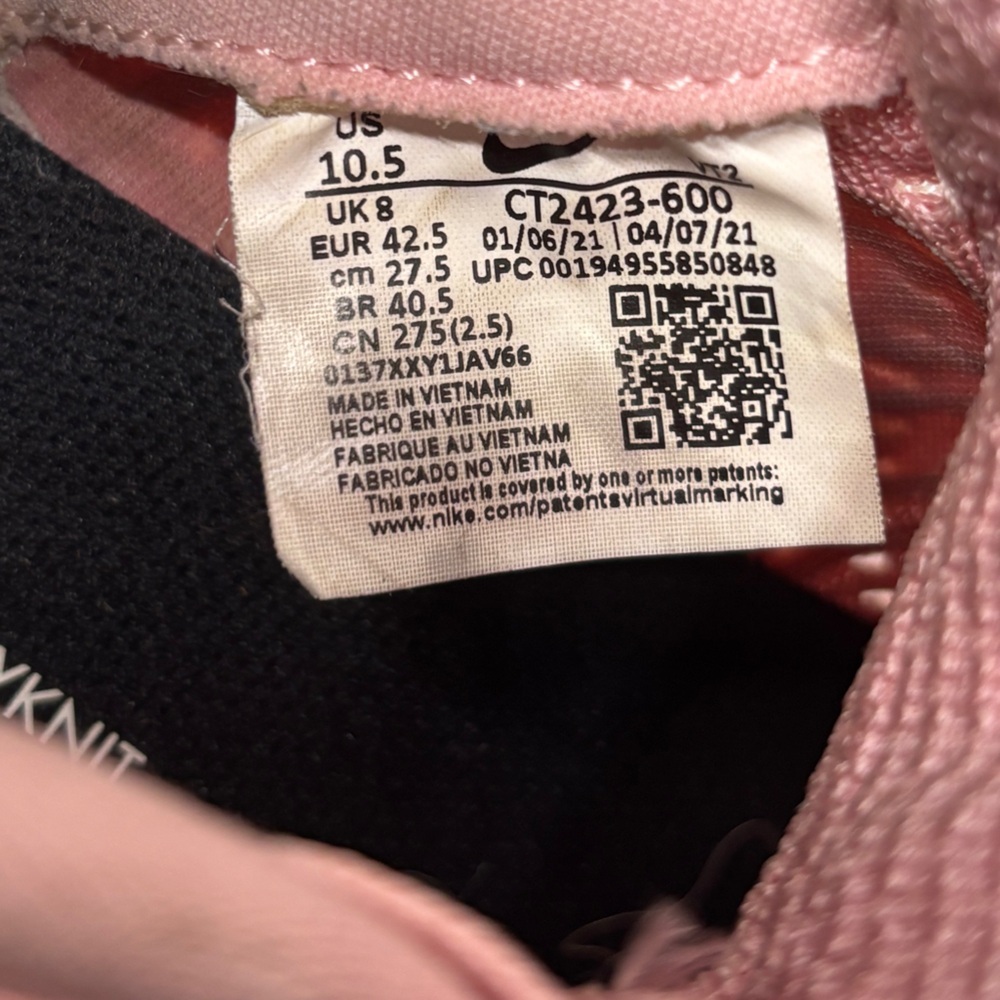 Nike React Infinity Flyknit Women’s 10.5 Blush Pink Running Shoes CT2423-600 - Picture 12 of 12
